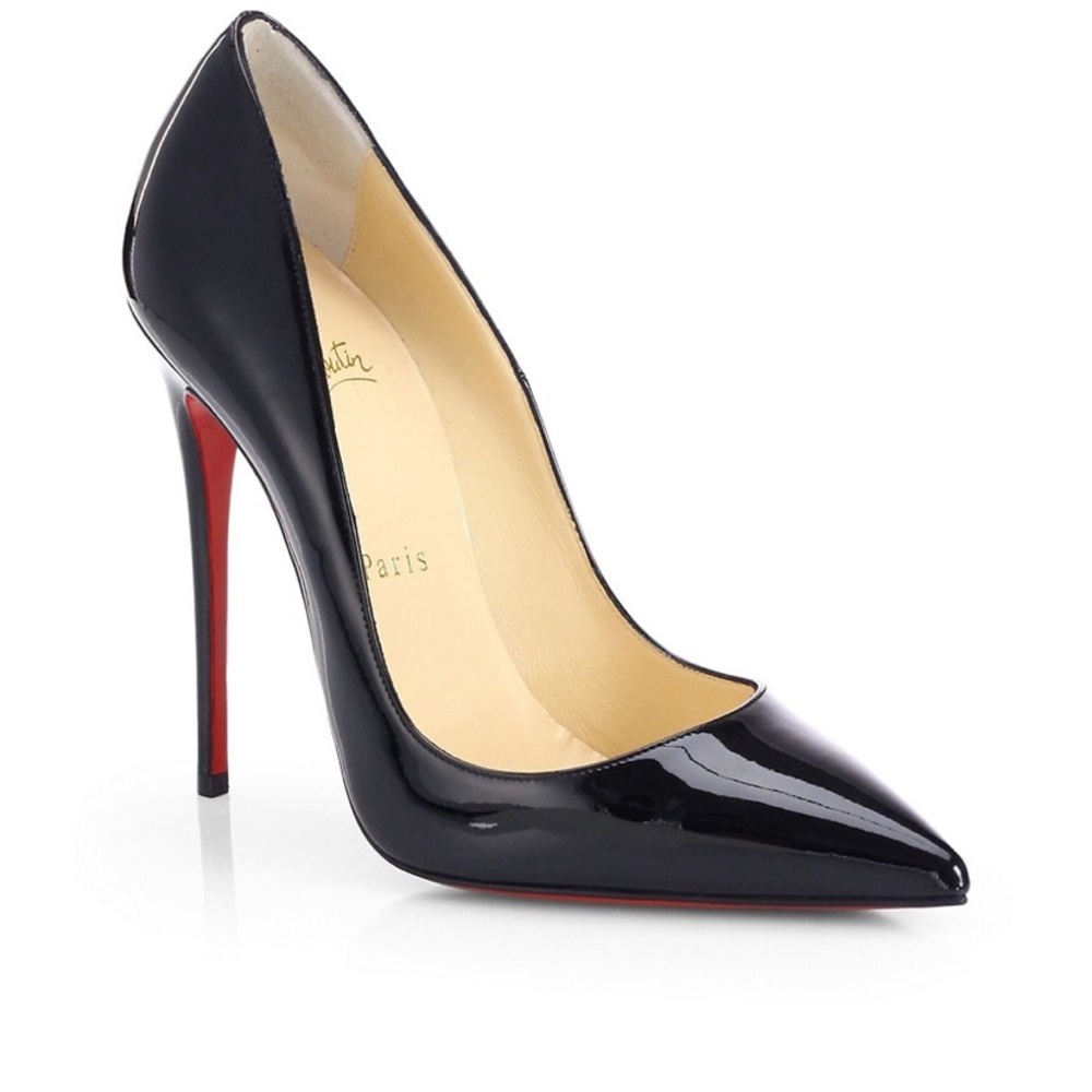 Christian Louboutin So Kate 120 patent leather pumps size 38.5 black